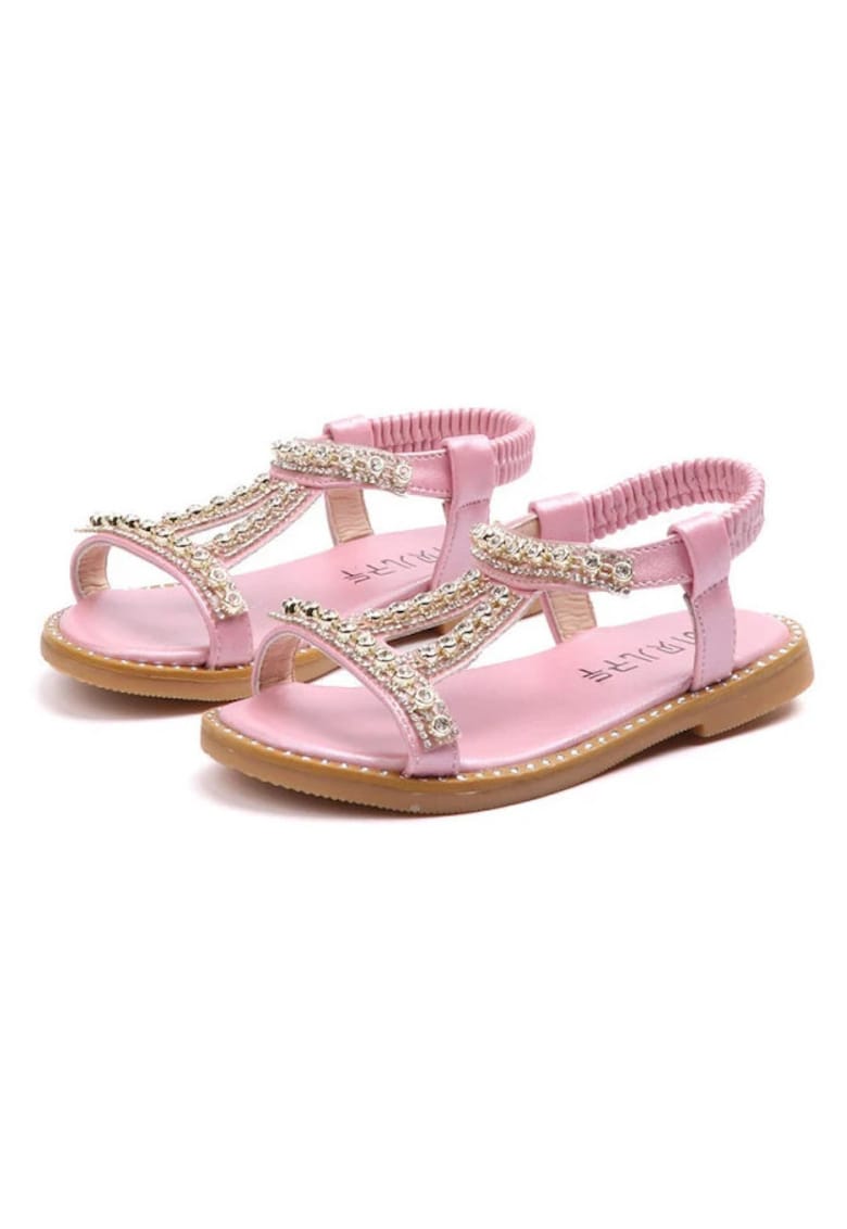 Sandale Sidefate - Cu Strasuri - Piele ecologica - Casual - Fete - Roz - Roz