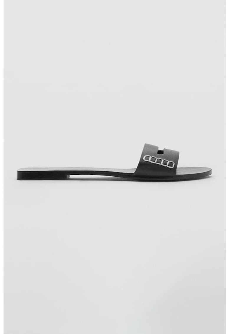 Papuci flatform din piele