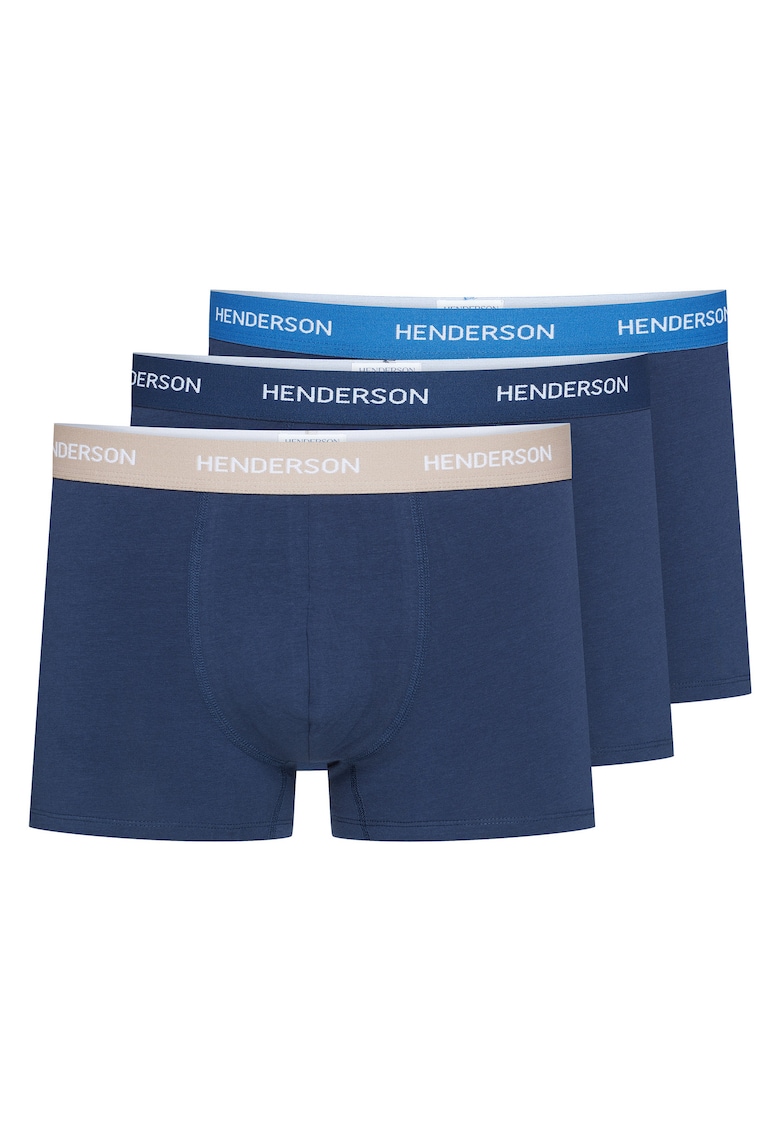 Set 3 perechi boxeri barbati - Bleumarin - Bumbac