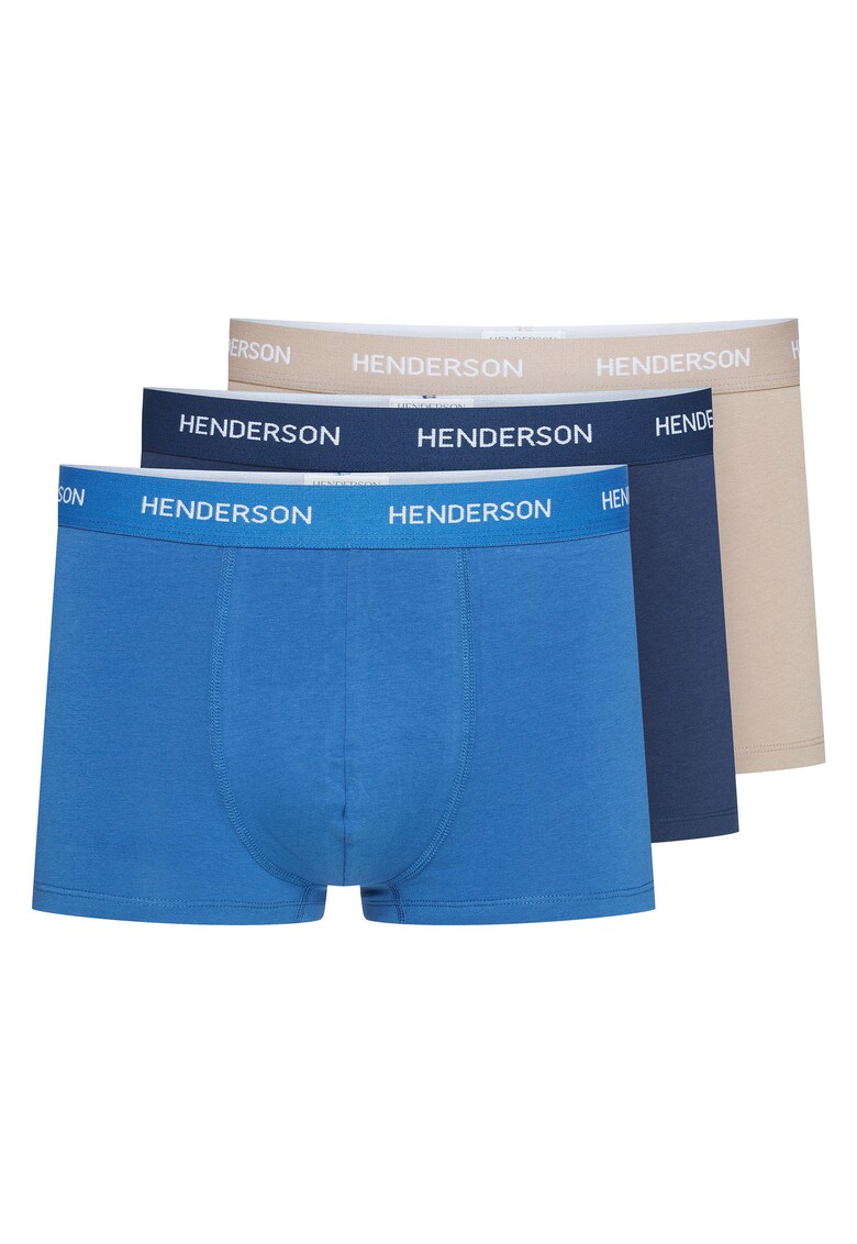 Set 3 perechi boxeri barbati - Bumbac/Elastan - Albastru/Gri