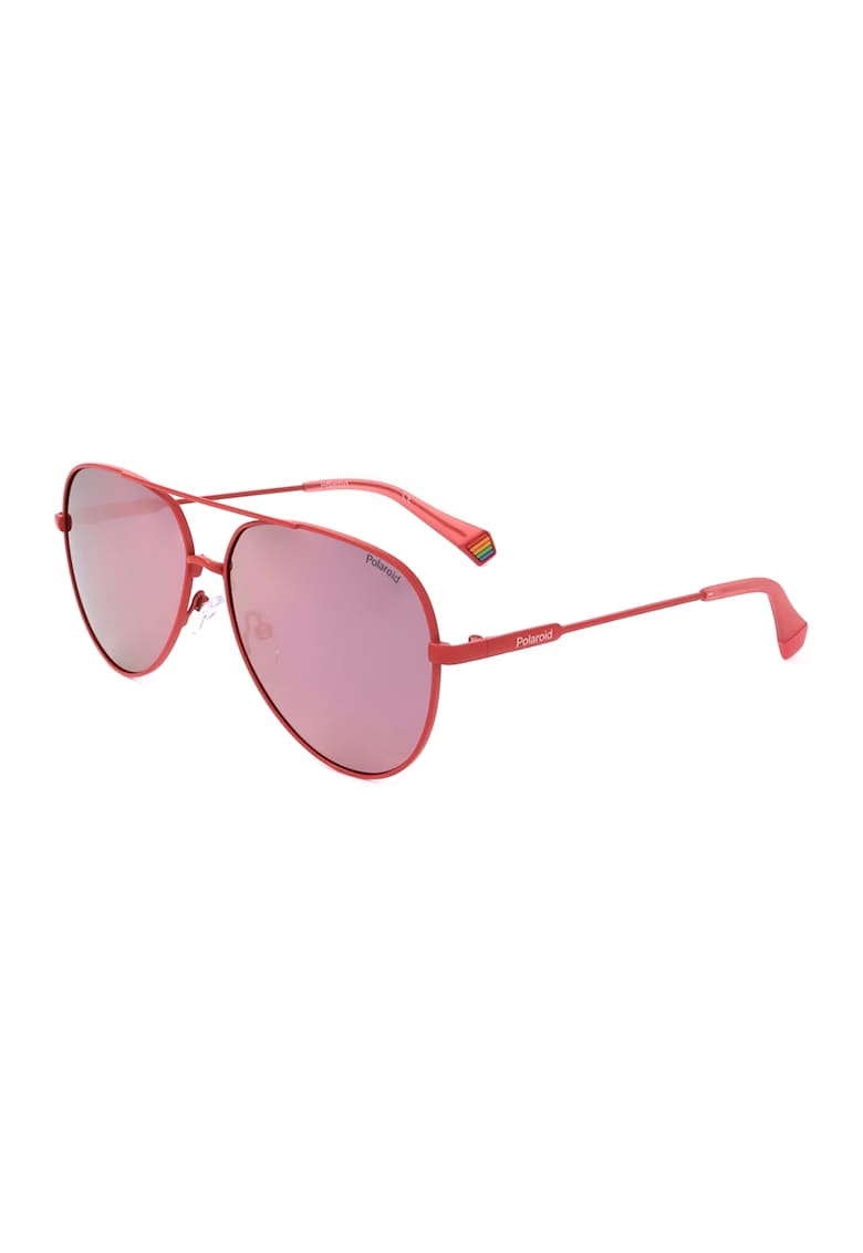 Ochelari de soare aviator unisex cu lentile polarizate - Rosu stins