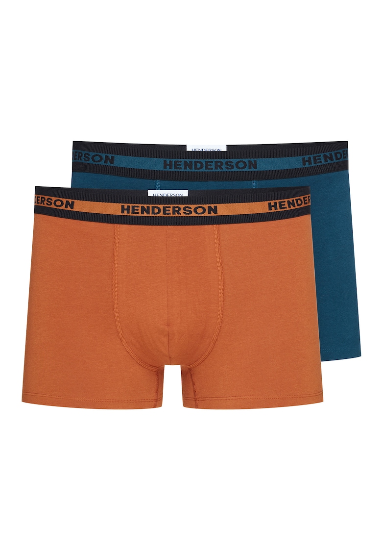 Set 2 perechi boxeri barbati - Portocaliu/Verde - bumbac