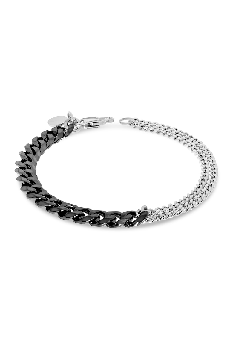 Bratara din otel inoxidabil cu model in doua nuante