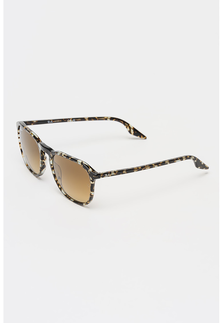 Ochelari de soare patrati unisex cu lentile in degrade - Maro/Negru stins