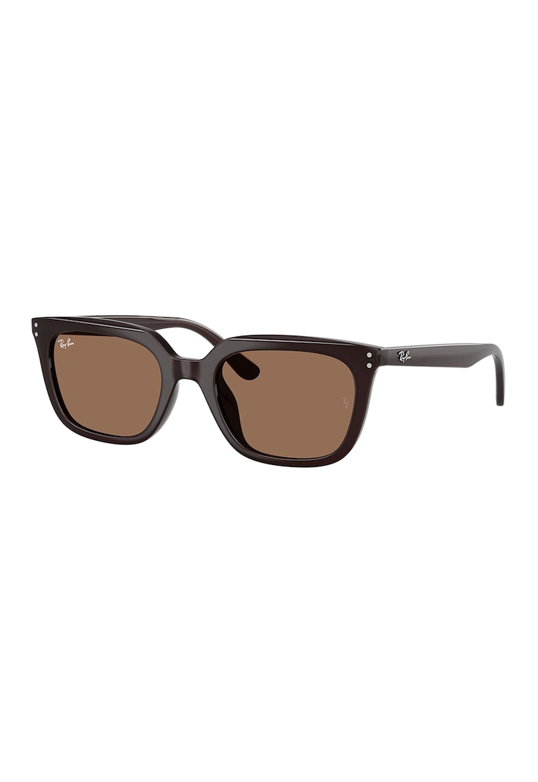 Ochelari de soare wayfarer unisex cu lentile uni - Maro inchis