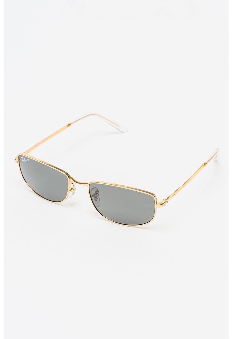 Ochelari de soare unisex cu rama metalica - Auriu/Transparent