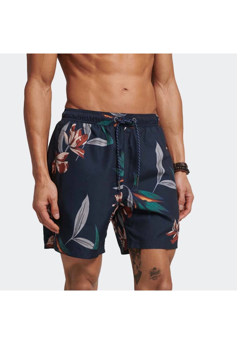 Pantaloni sport barbati - Superdry - Vintage Hawaiian - bleumarin - poliester reciclat -