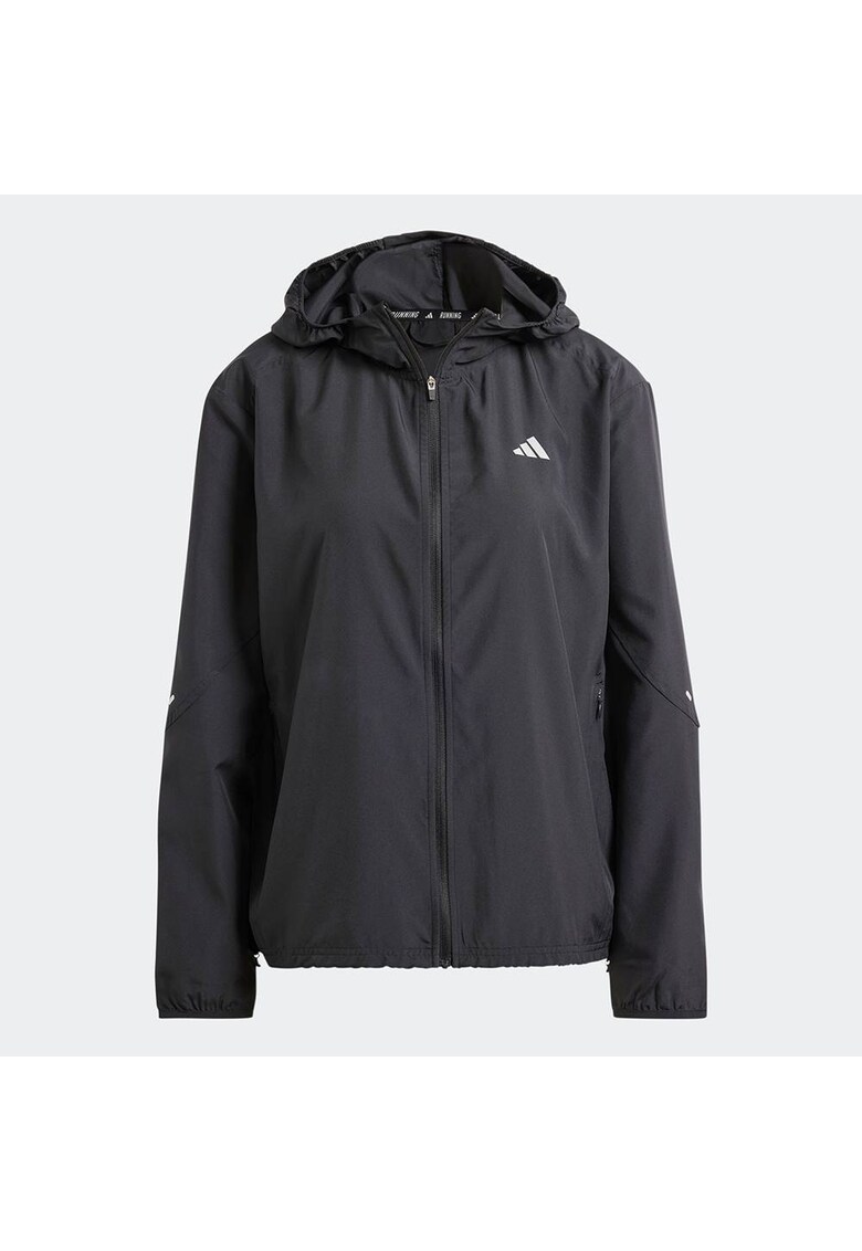 Jacheta sport dama - Run It - gluga reglabila - negru - poliester