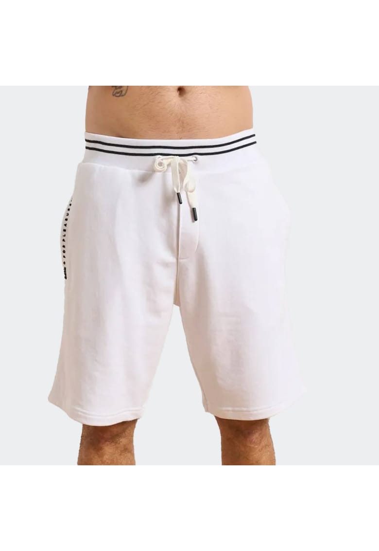 Pantaloni scurti sport alb - bumbac-poliester