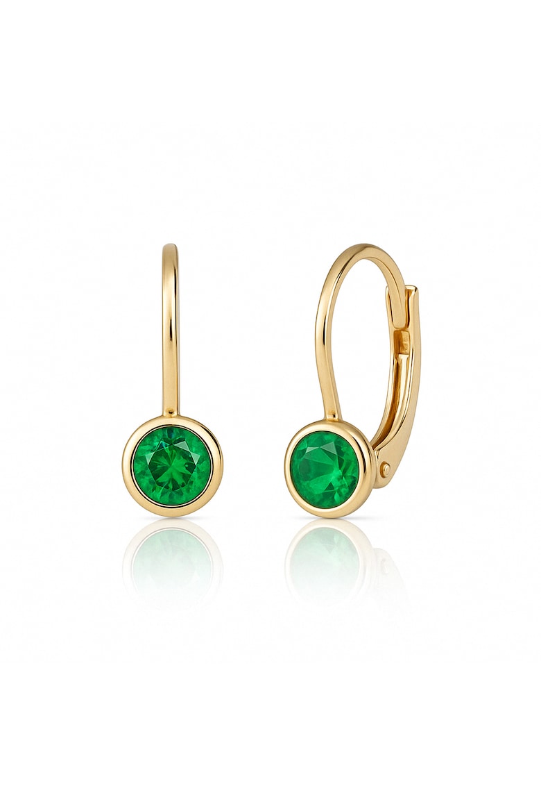 Cercei cu Tortite pentru Copii din Aur Galben de 14K cu Zirconia -