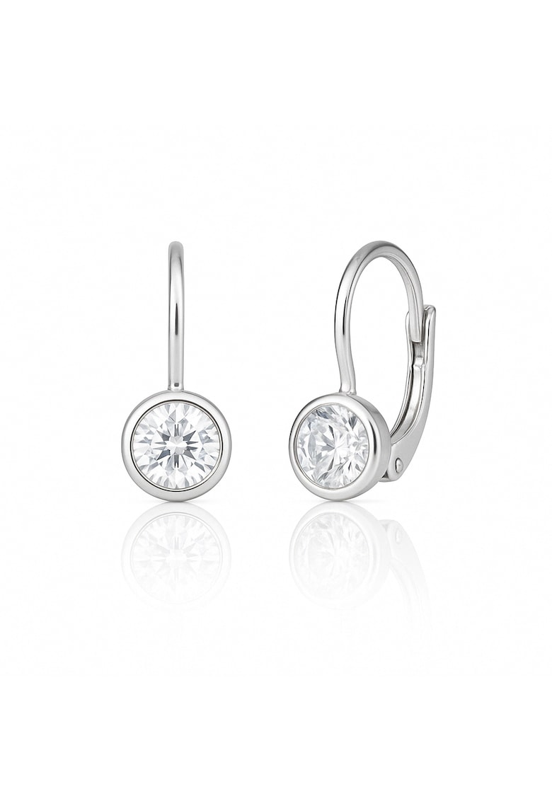 Cercei cu Tortite pentru Copii din Aur de 14K cu Zirconia - Sadwqfdra Ferretti - Alb/Transparent