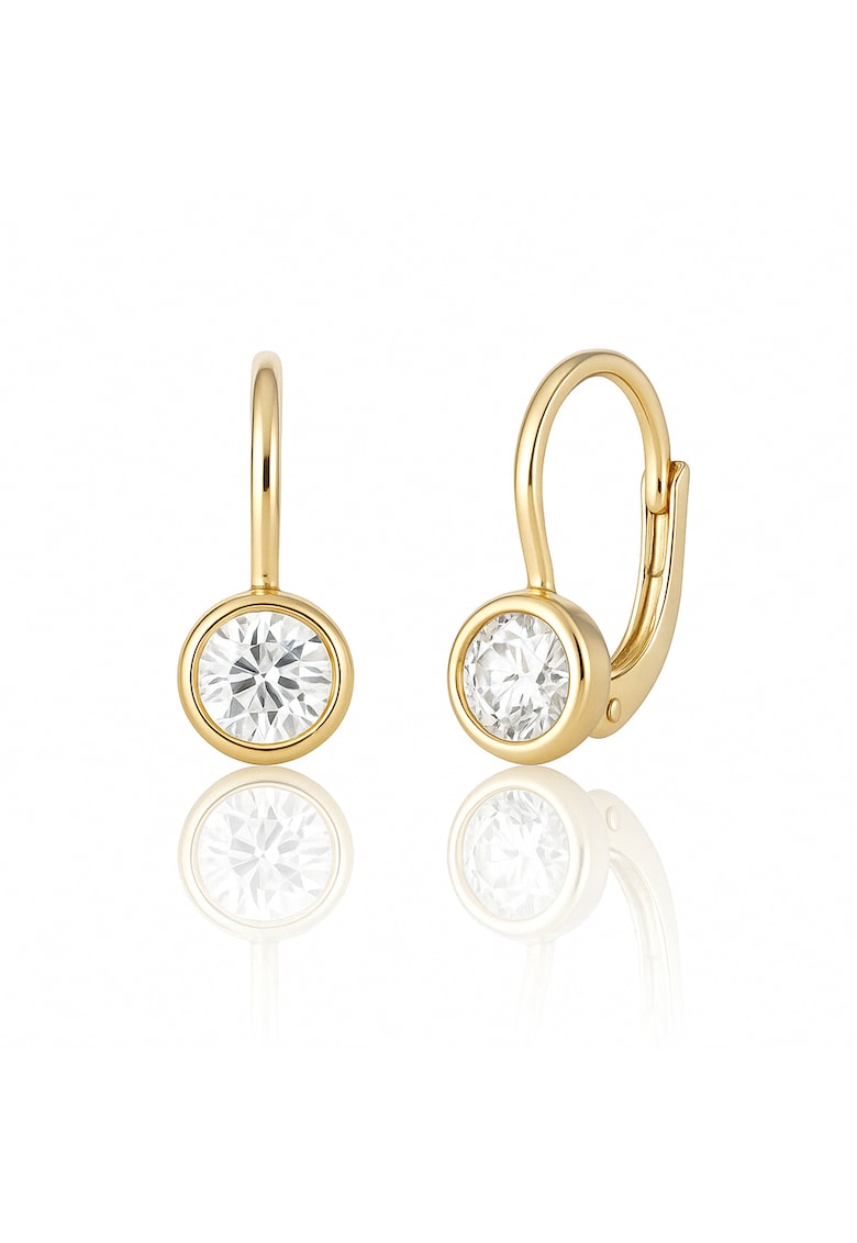 Cercei cu Tortite pentru Copii din Aur de 14K cu Zirconia - Sadwqfdra Ferretti - Galben/Transparent