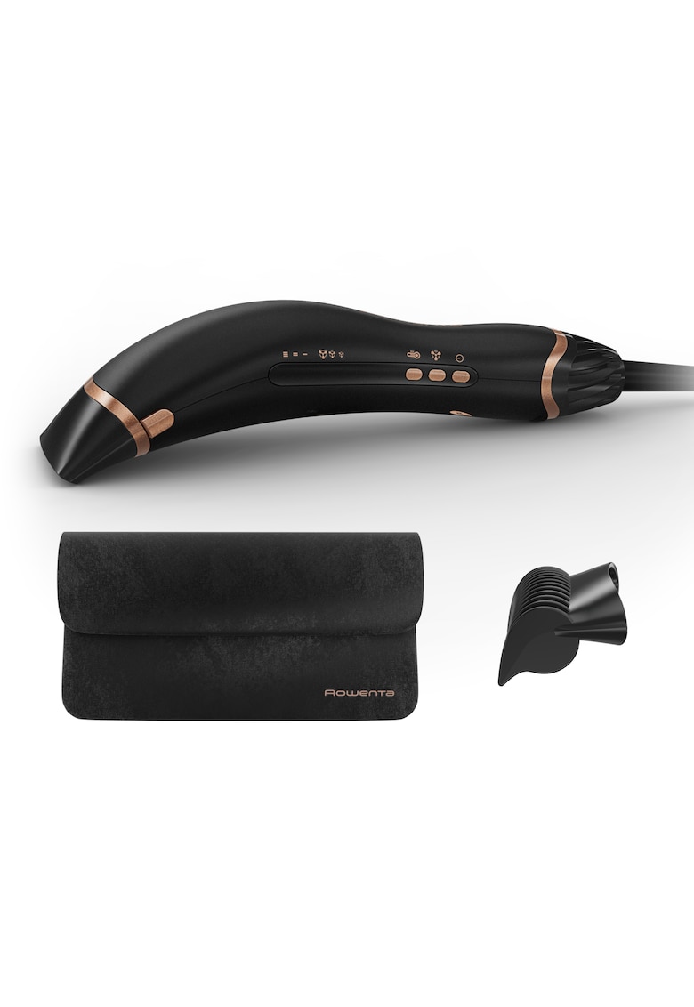 Uscator de par Ultimate Experience Air Motion - 1300W - uscare & netezire cu efectul Coanda - 3 trepte - concentrator 5 mm - functie jet de aer rece - generator de ioni - husa de depozitare - design compact - pieptene inclus - negru & roz