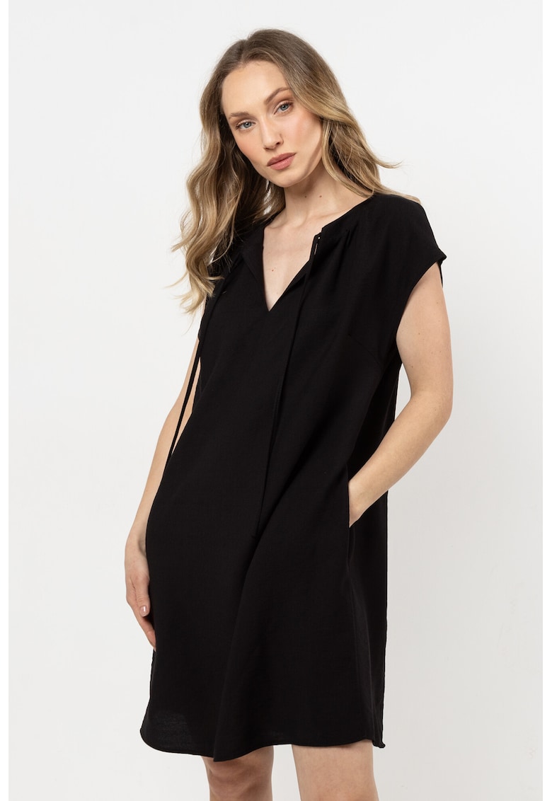 Rochie mini negru - raion-nailon