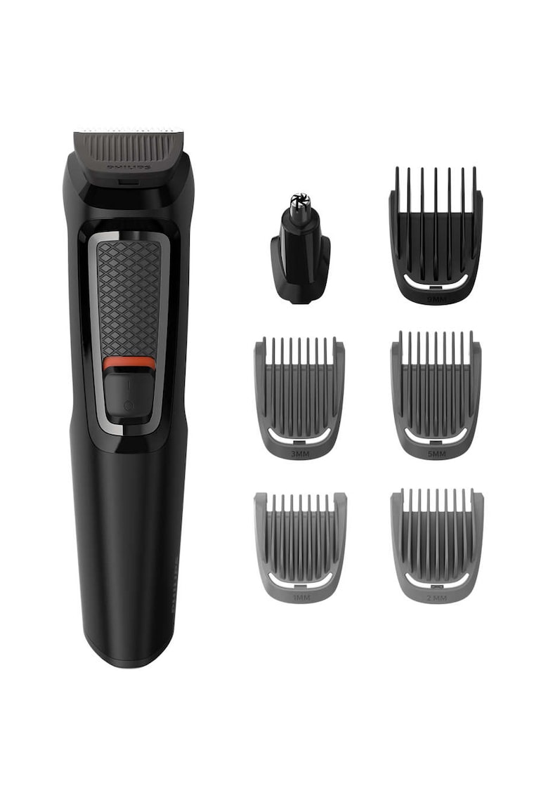 Aparat de tuns barba si parul 7 in 1 Multigroom MG3720/15 - Lame cu ascutire - acumulator - 2 piepteni aspect nebarbierit - 2 piepteni barba - 1 pieptene par - Negru