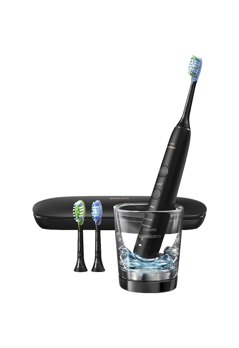 Periuta de dinti electrica DiamondClean Smart HX9903/13 - 4 moduri - 3 setari de intensitate - Aplicatia Connected brushing - 3 capate de periere - Negru