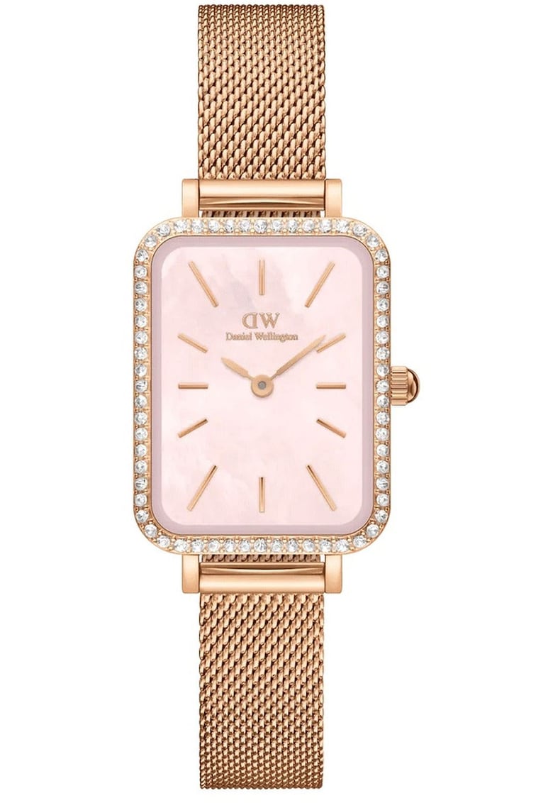 Ceas Quadro Lumine - roz aurie - bratara din otel - 40mm - cadran perla