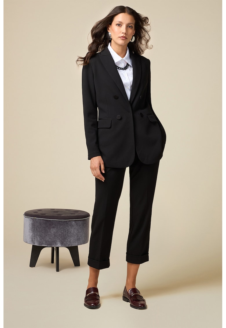 Pantaloni crop cu croiala dreapta