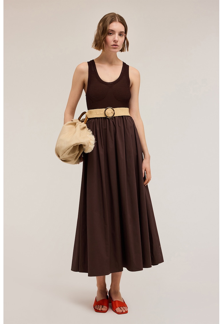 Rochie maxi cu strat exterior din plasa