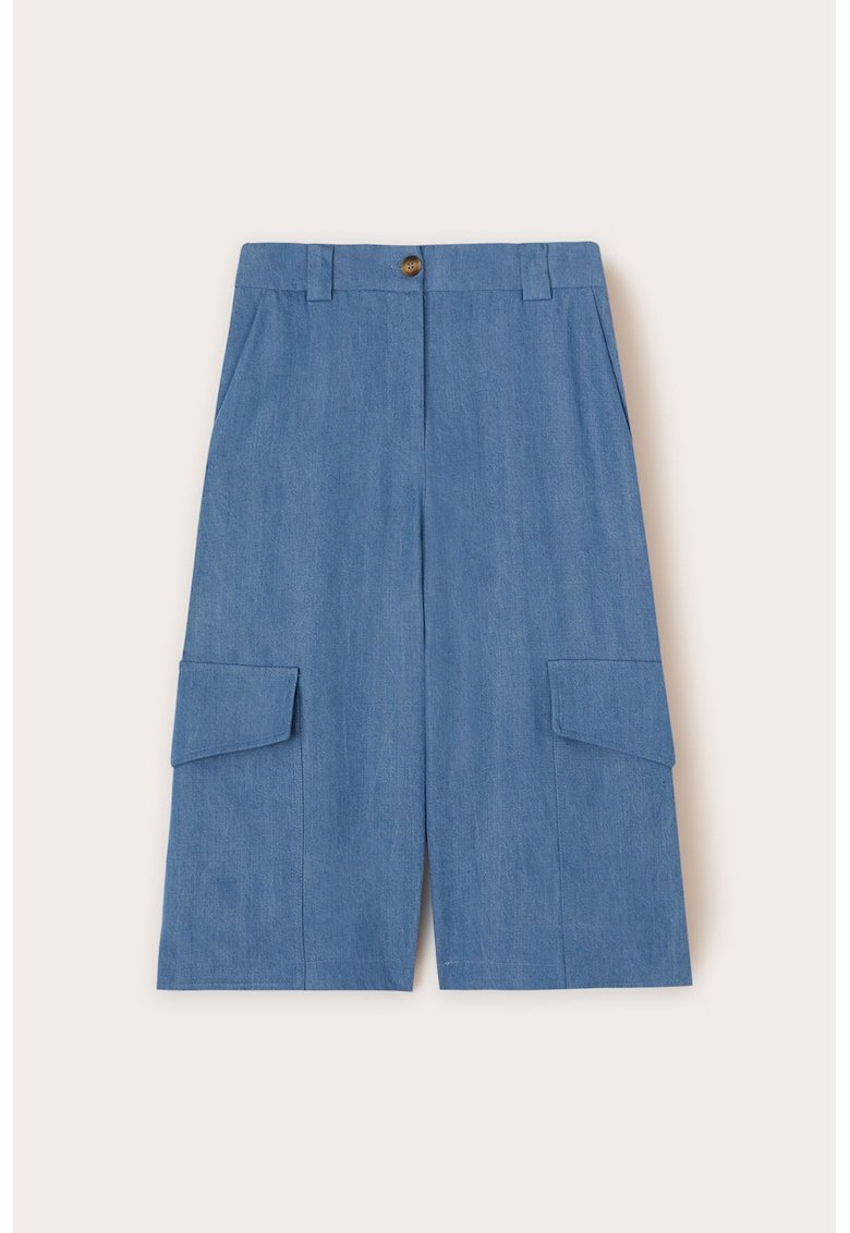 Pantaloni culotte cargo din lyocell