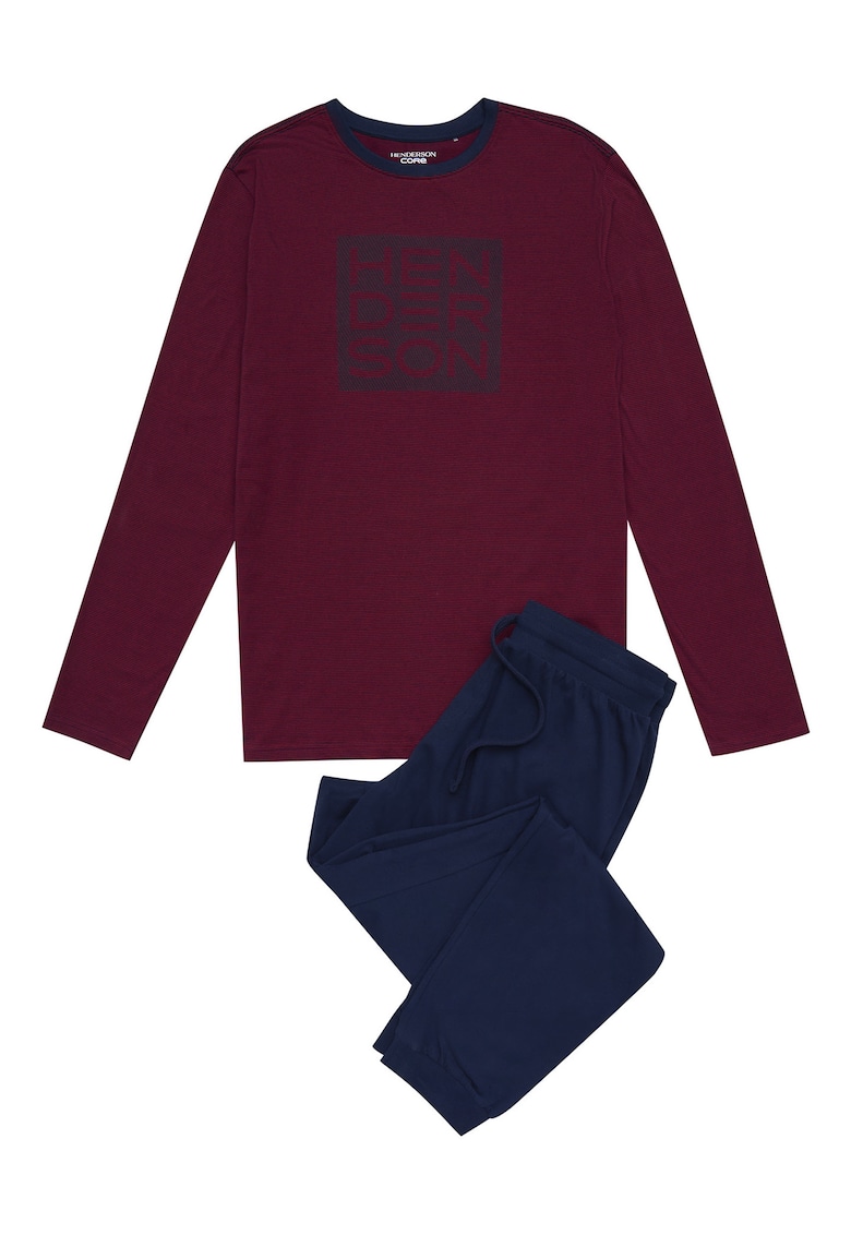 Pijama barbati - Rosu/Albastru - Bumbac -