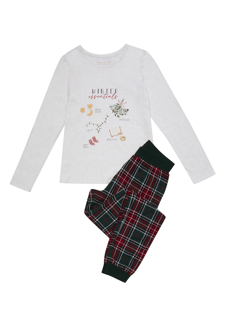 Pijama dama  Florencia - Craciun - rosu - bumbac - set -