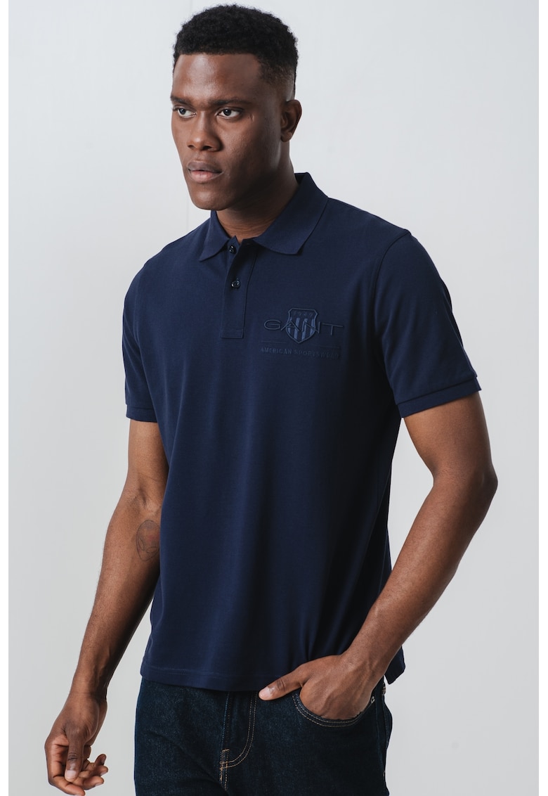 Tricou polo cu logo - Bleumarin