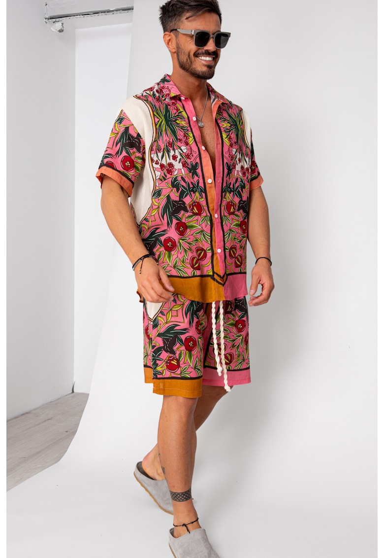 Set camasa si pantalon scurt impimeu multicolor 16240 - Multicolor