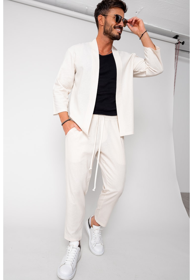 Set Tulum Jacheta tip kimono si pantalon lung Off White 15948