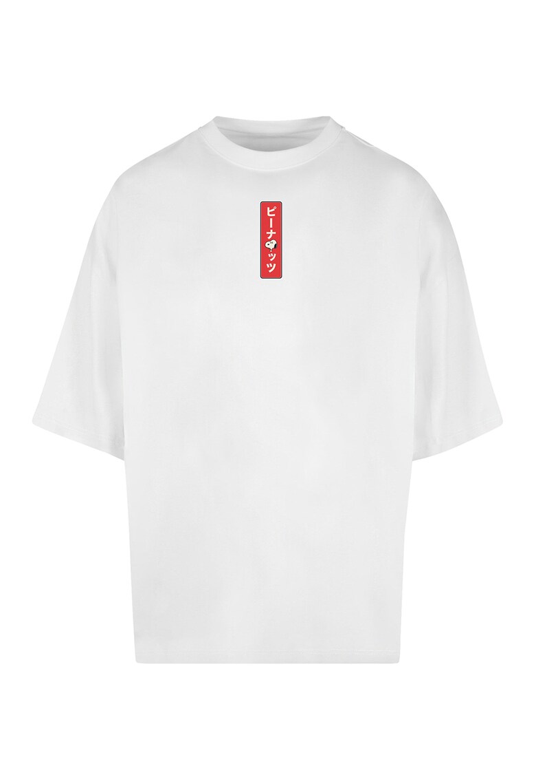 Tricou din bumbac cu imprimeu pe partea din spate - Rosu/Negru/Alb optic