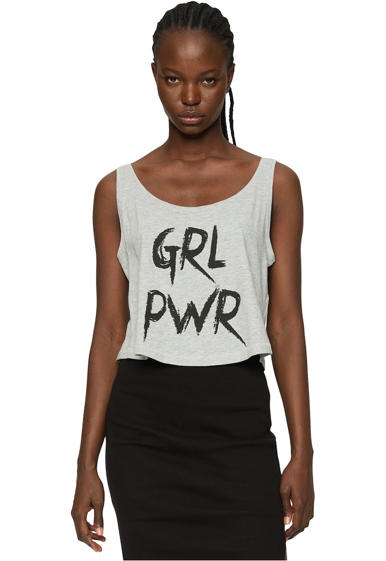 Top cu imprimeu text