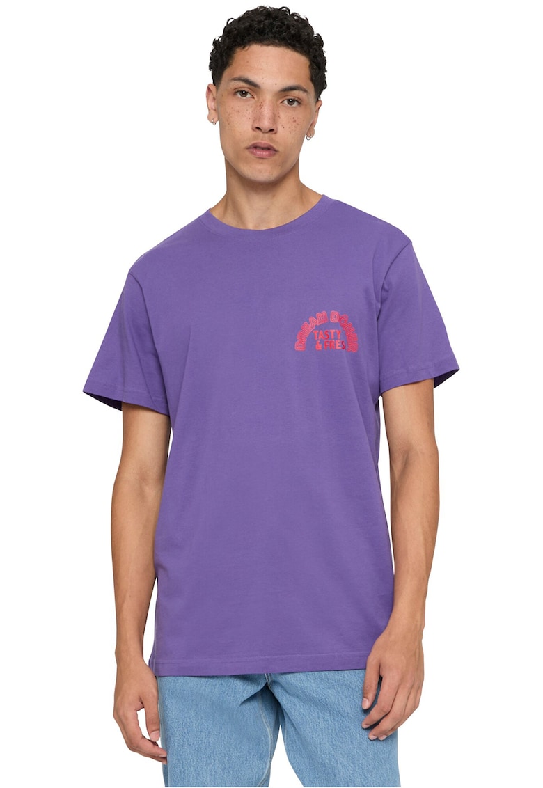 Tricou din bumbac cu imprimeu pe partea din spate - Portocaliu/Ametist