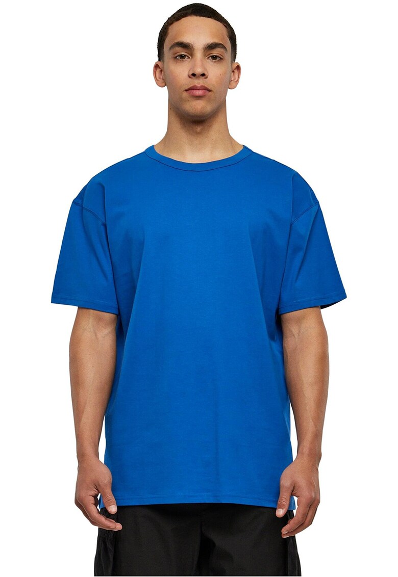 Tricou de bumbac cu maneci cazute - Albastru royal