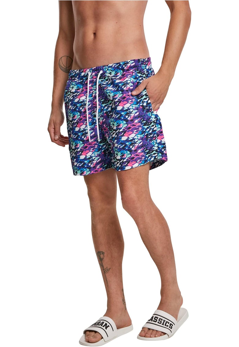 Pantaloni scurti de baie cu snur in talie si model