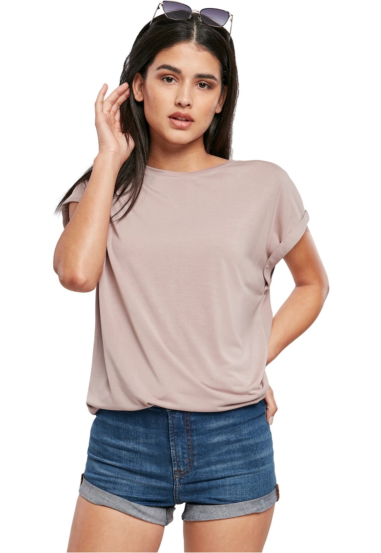 Tricou din amestec de modal - Roz pal