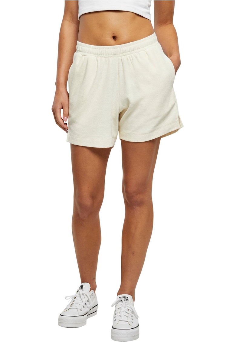 Pantaloni scurti cu buzunare laterale si model uni