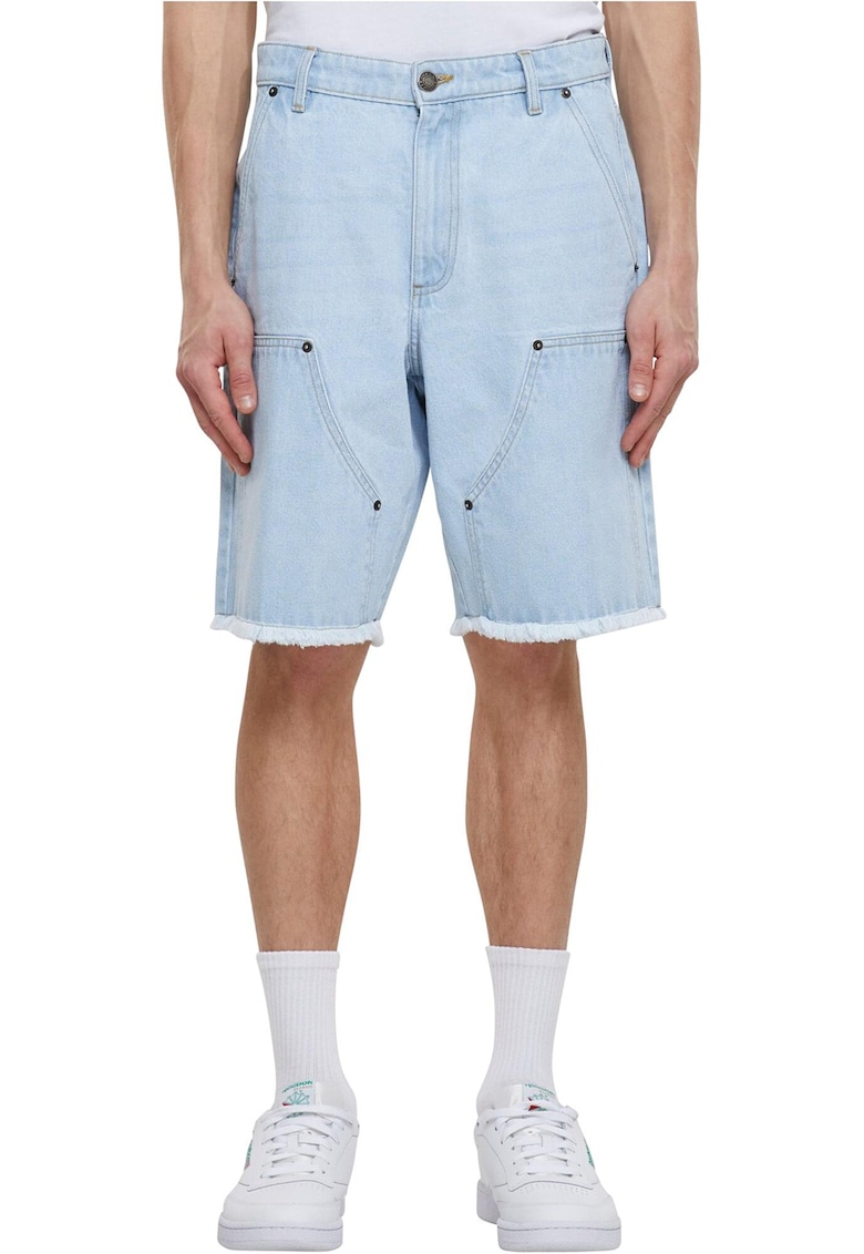 Pantaloni scurti din denim cu terminatii nefinisate