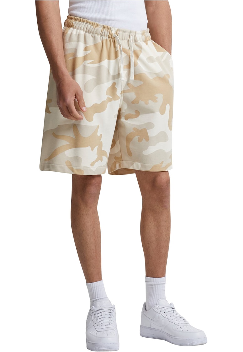Pantaloni de trening din amestec de bumbac cu model camuflaj
