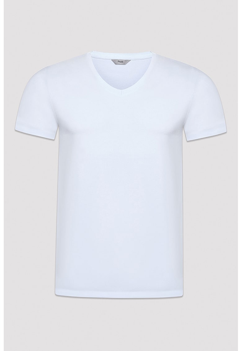 Top cambrat cu decolteu in V