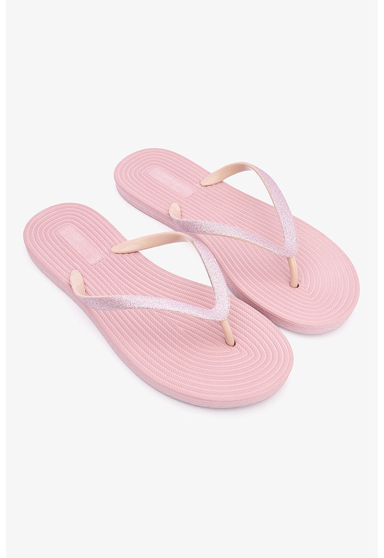 Papuci flip-flop cu aspect stralucitor