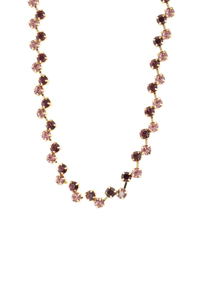 Colier placat cu aur de 18K si decorat cu zirconia Dance - Auriu/Maro