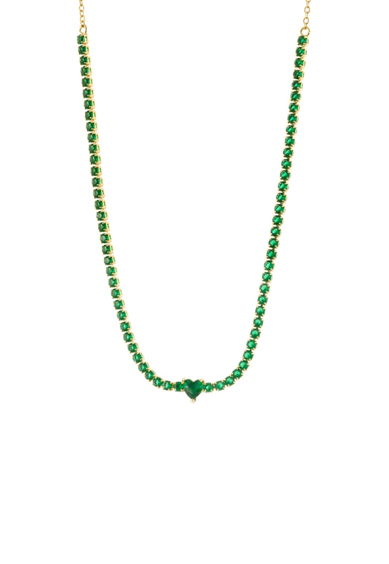 Colier placat cu aur de 18K si decorat cu zirconia Happy Hearts