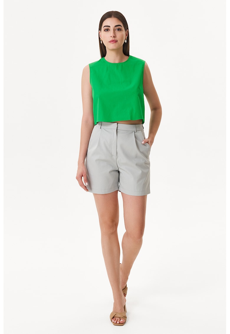 Pantaloni scurti cu pliuri Hamptons Haven - Gri deschis