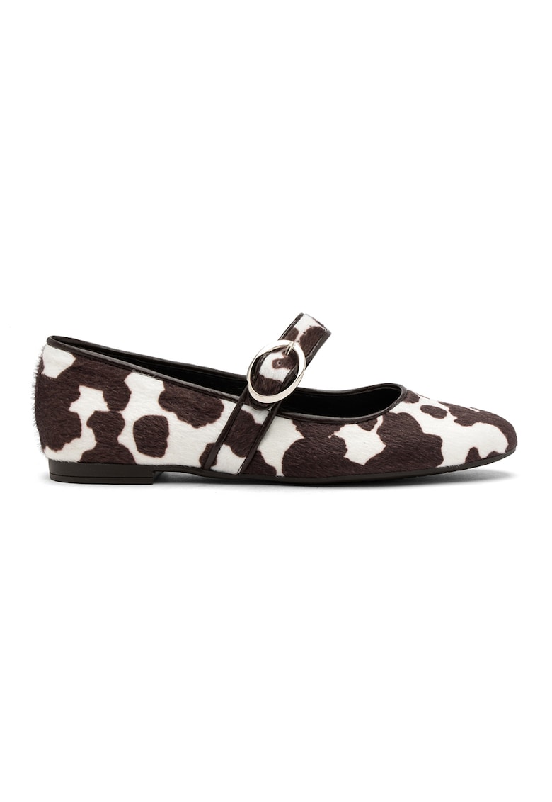 Pantofi Mary Jane cu model animal print