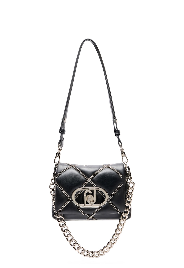 Geanta de piele ecologica cu bareta de umar si lanturi decorative