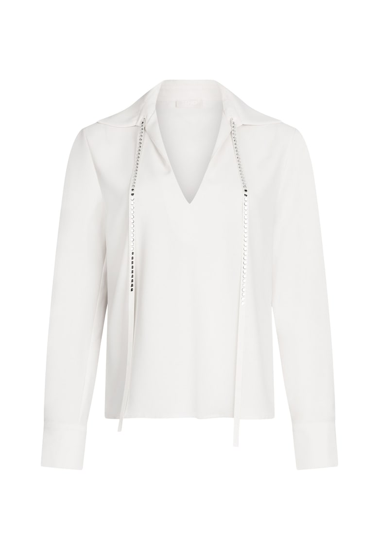 Bluza cu decolteu in V si aplicatii de strasuri