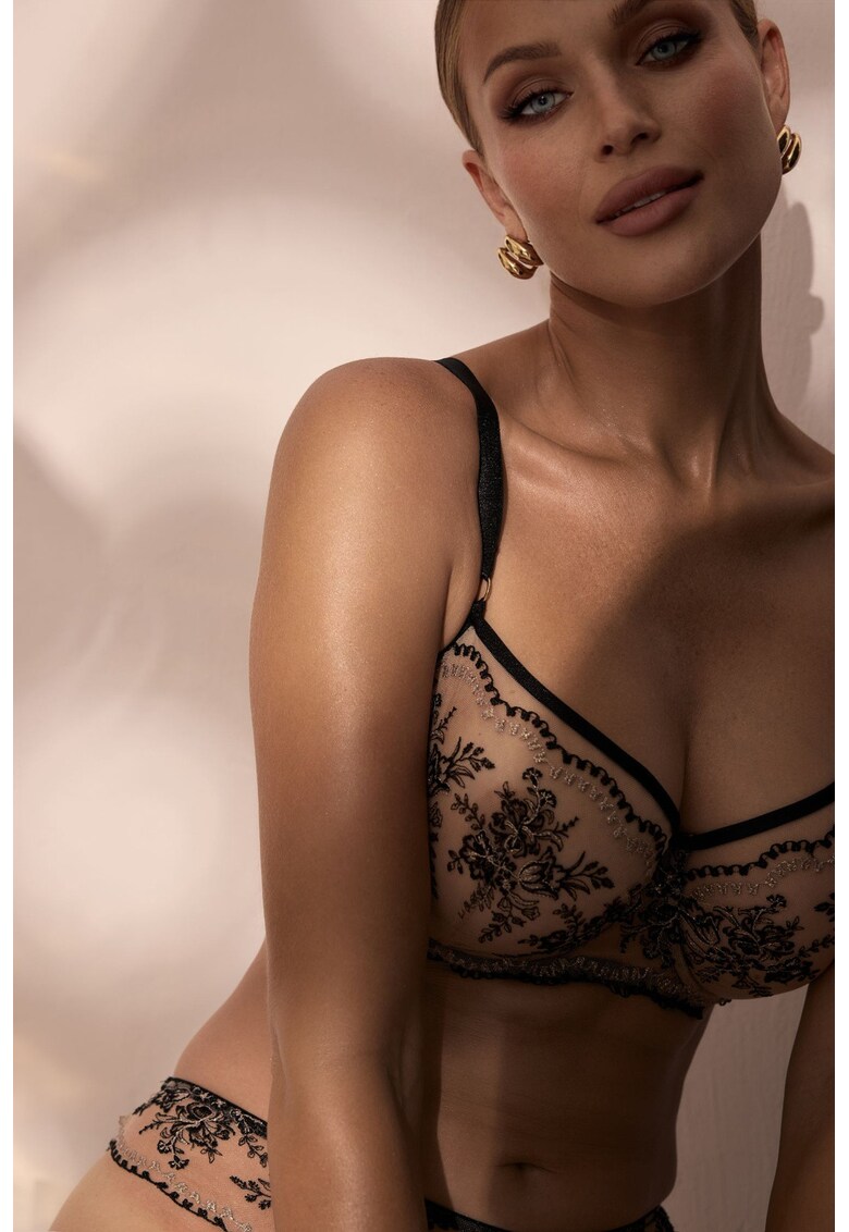 Sutien cu broderii cu motive florale Gypsy Flower