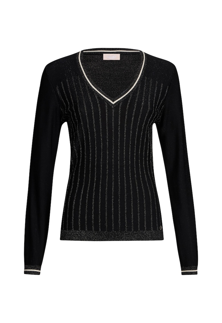 Pulover slim fit cu decolteu in V