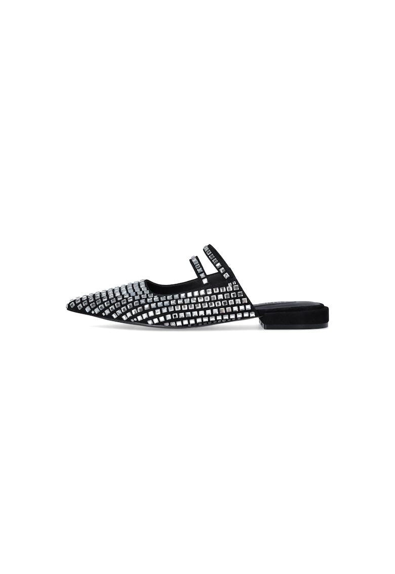 Saboti din piele cu design cu strasuri