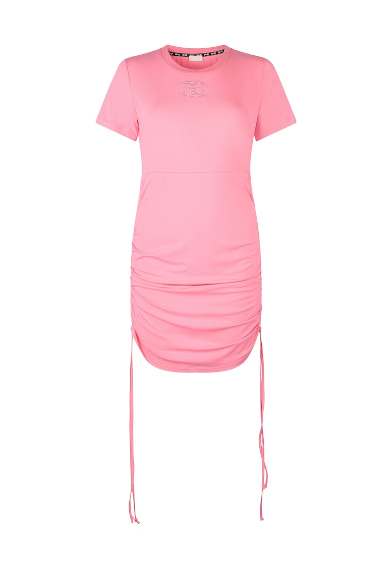 Rochie-tricou din amestec de bambus cu fronseuri laterale